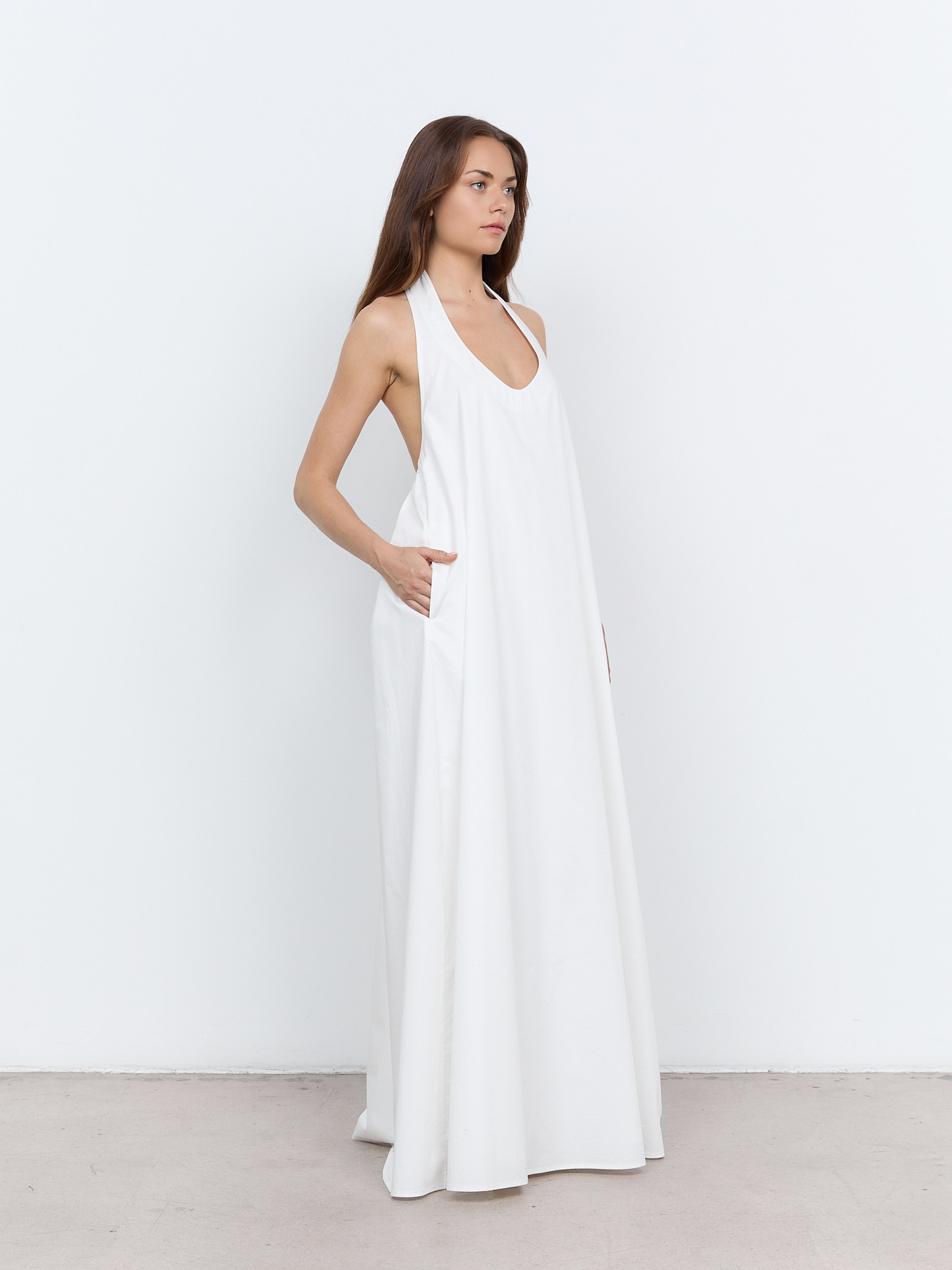 Poplin Backless Dress