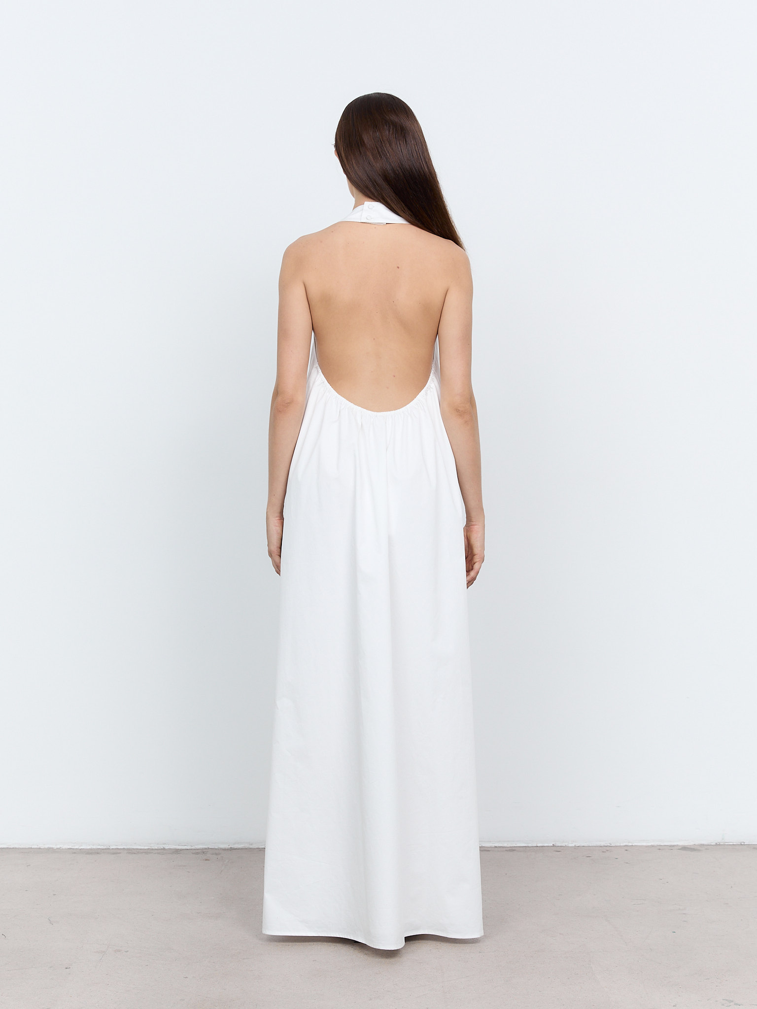 Poplin Backless Dress - White / 6 Poplin Backless Dress - White / 6