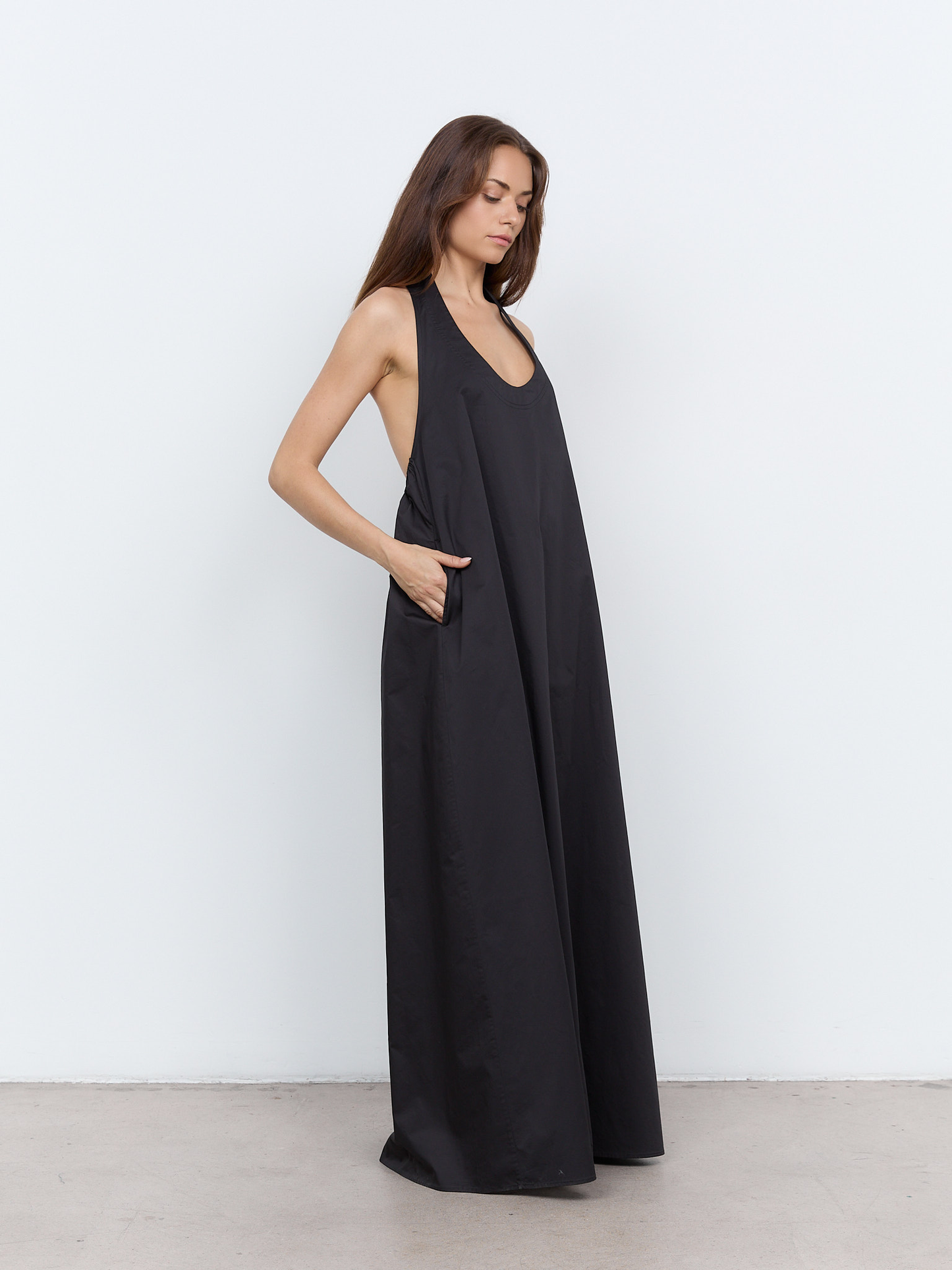 Poplin Backless Dress