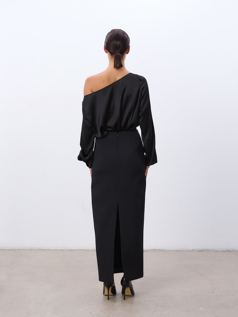 Long Sleeve Silk Slip Top