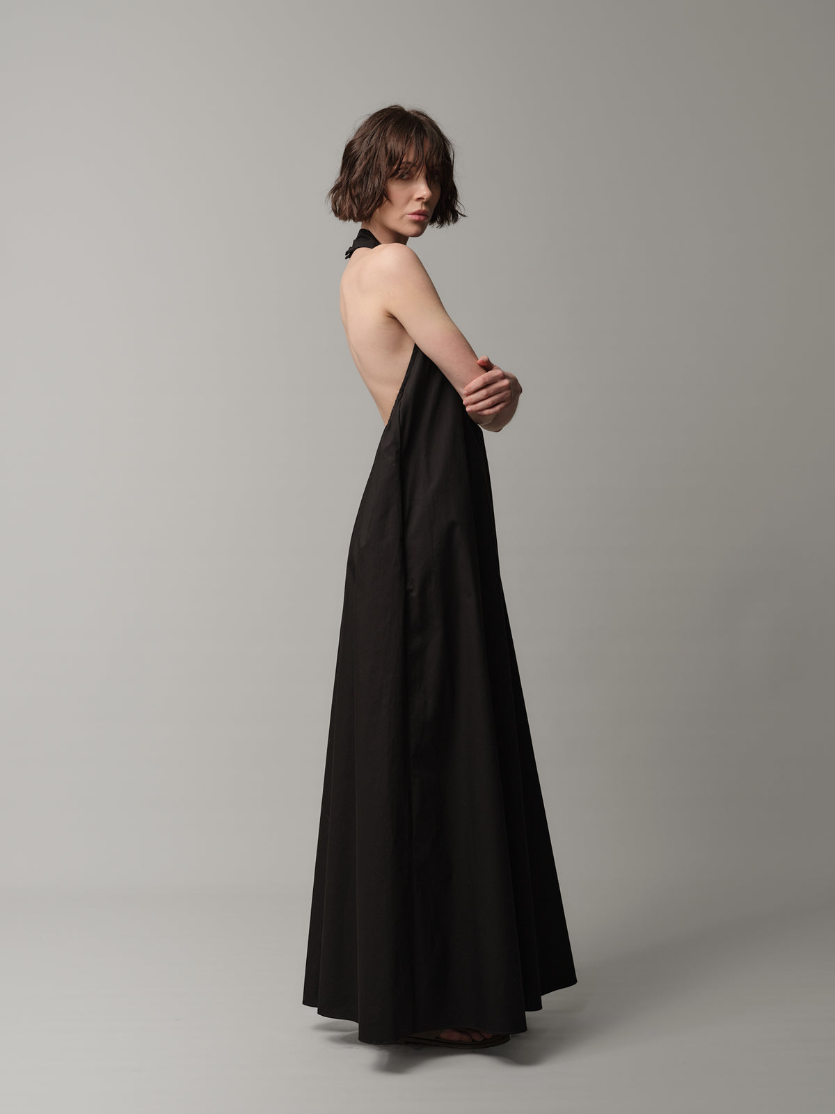 Poplin Backless Dress
