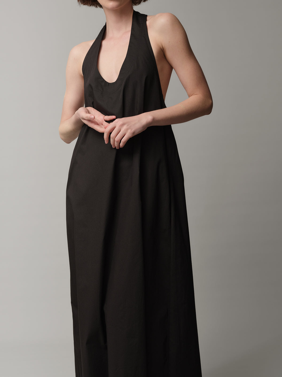 Poplin Backless Dress