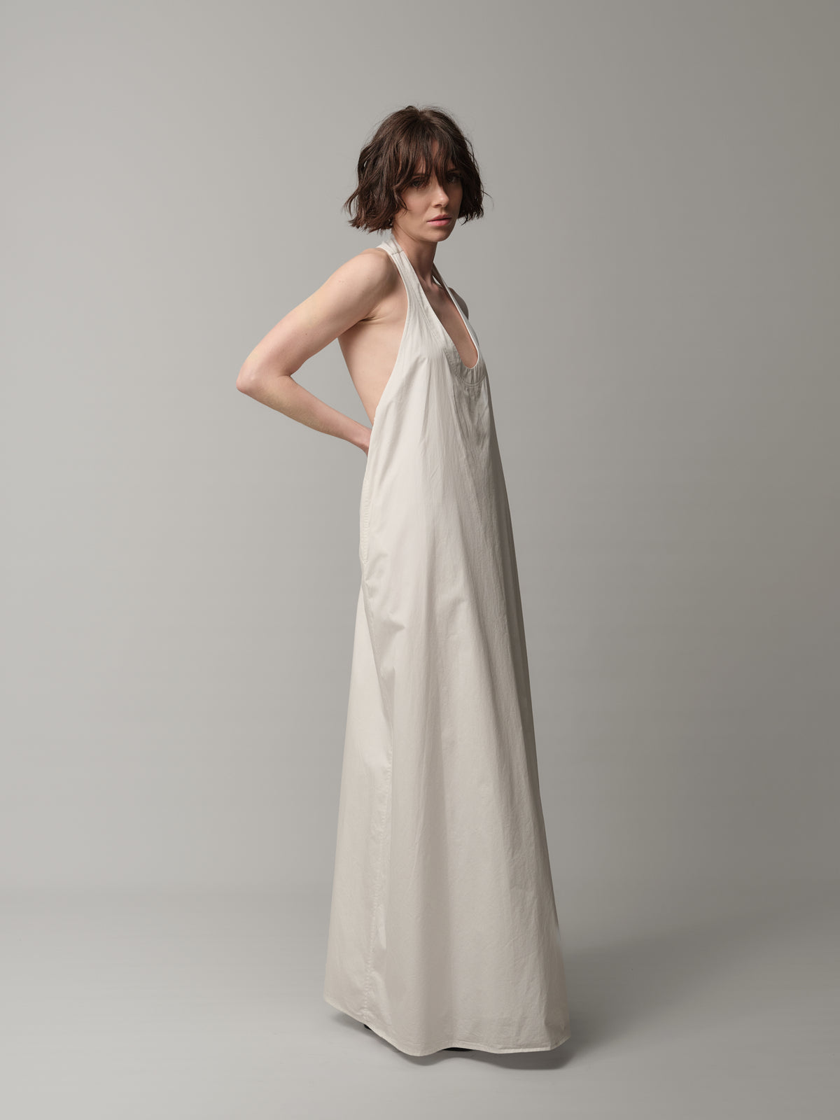 Poplin Backless Dress