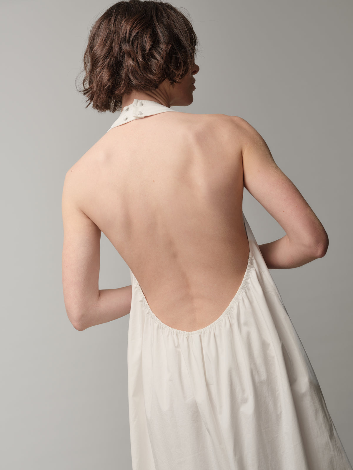 Poplin Backless Dress