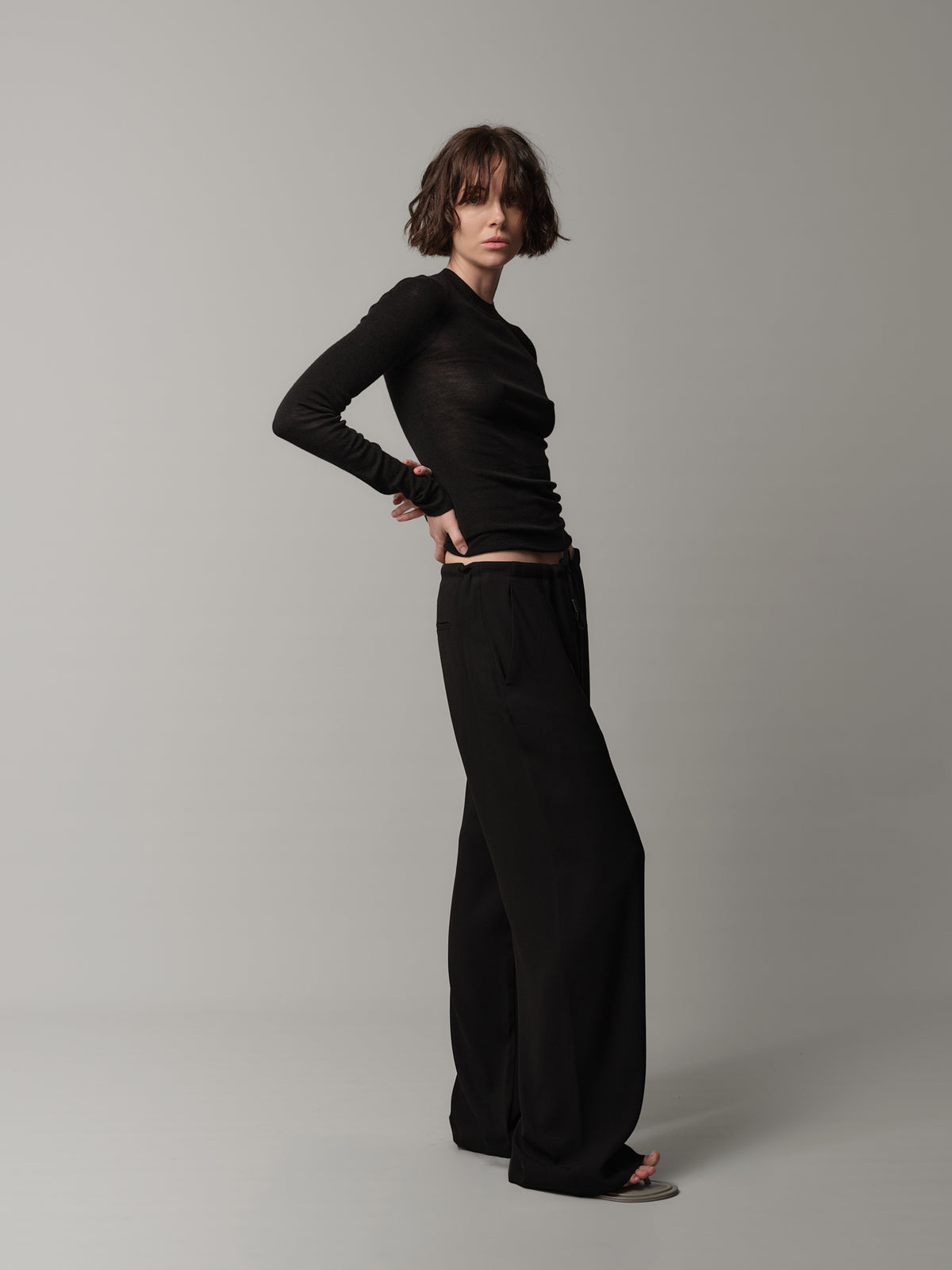 Crepe Drawstring Trouser