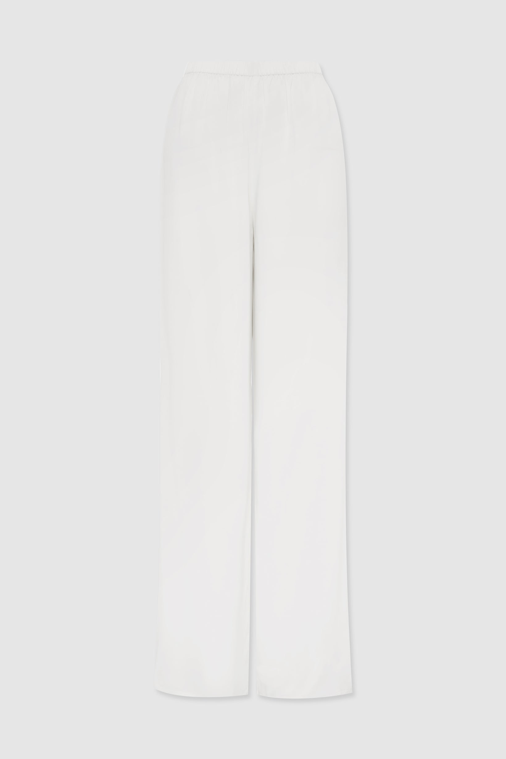 Mid Rise Satin Pant- White 