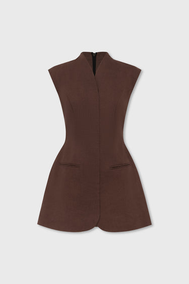 Linen Cross Mini Dress