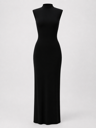 Mock Neck Maxi Dress