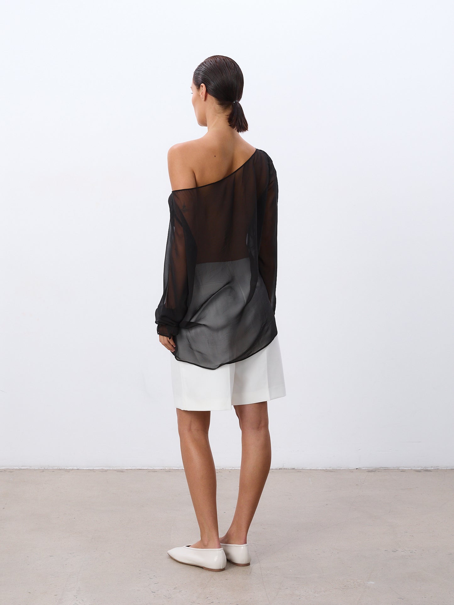 Long Sleeve Silk Slip Top