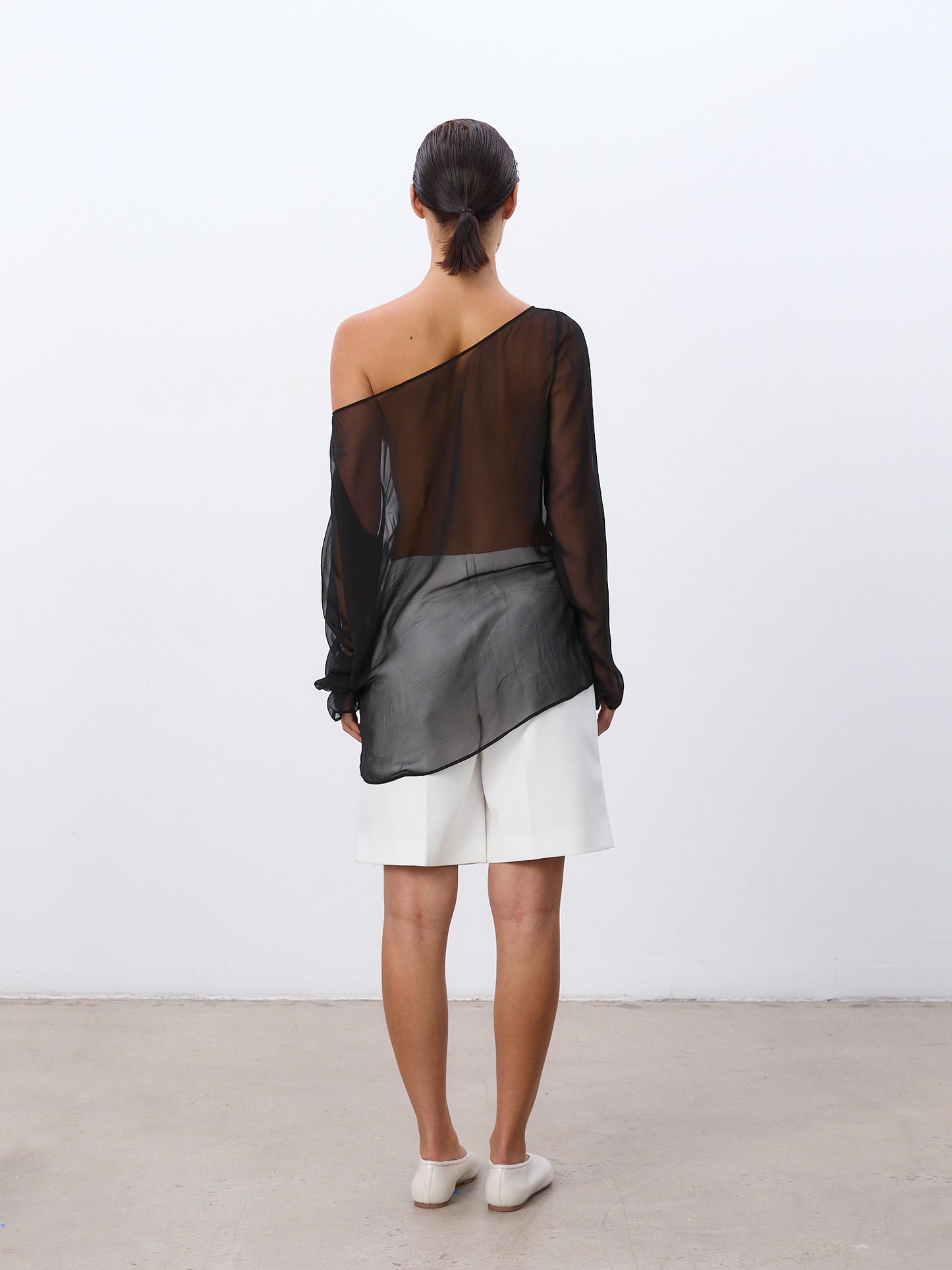 Long Sleeve Silk Slip Top