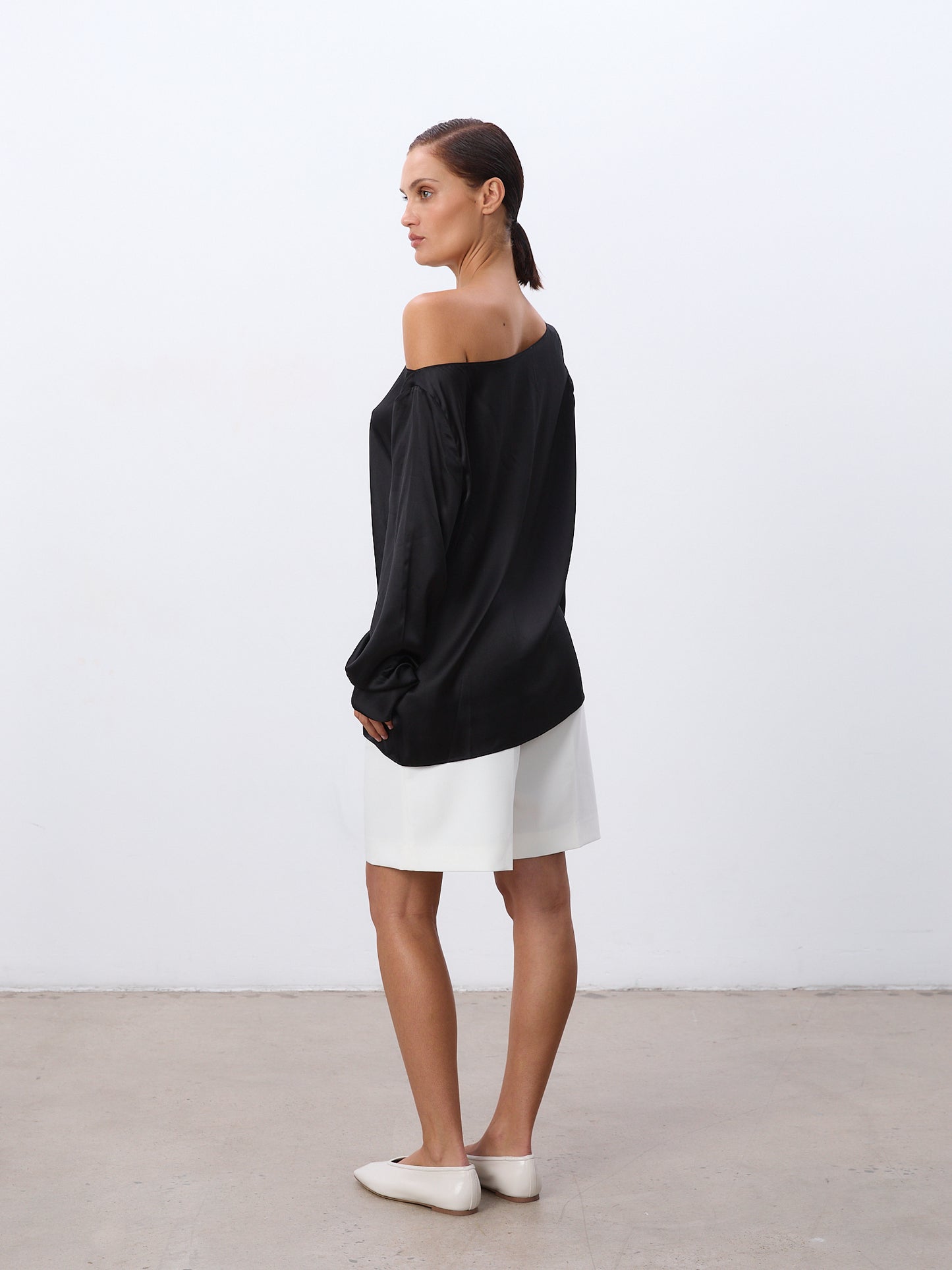 Long Sleeve Silk Slip Top