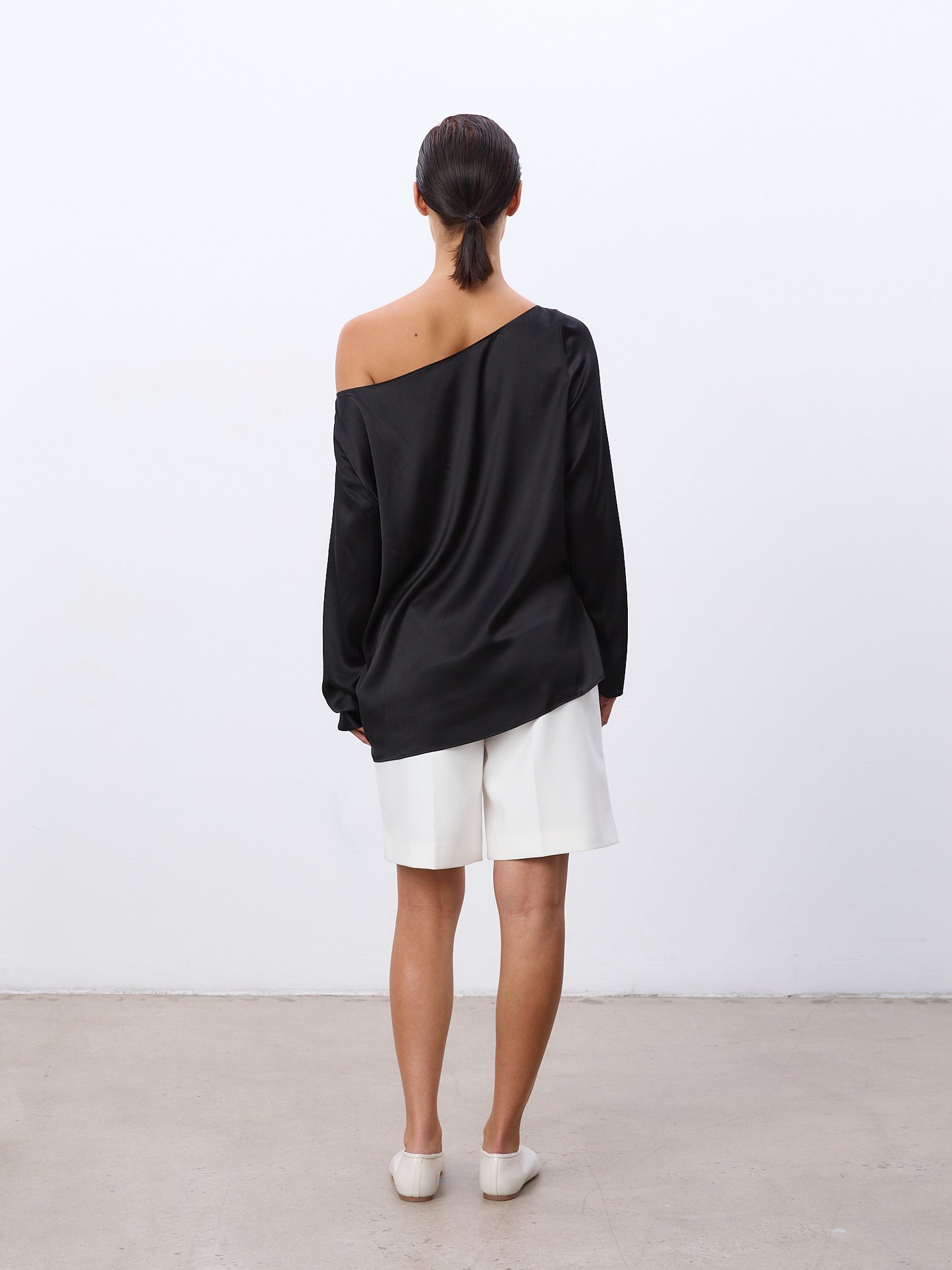 Long Sleeve Silk Slip Top