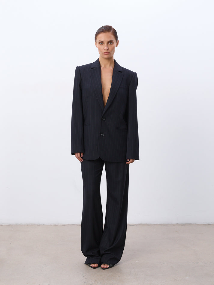 Navy Pinstripe - Model