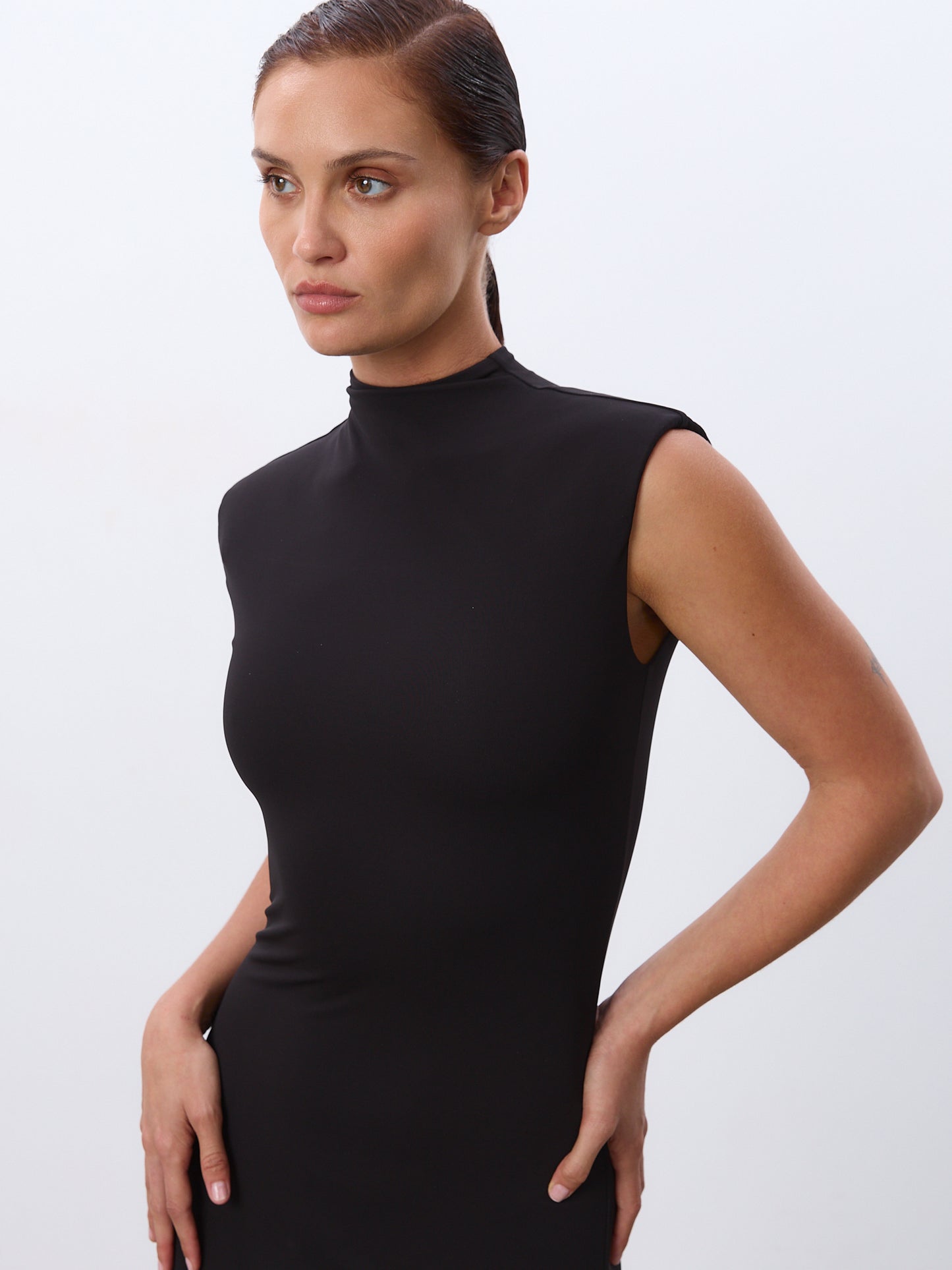 Mock Neck Maxi Dress